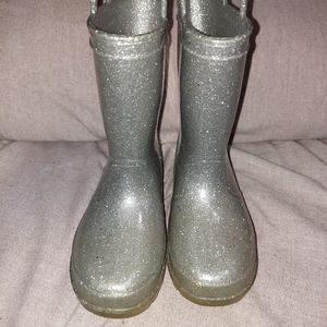 Falls Creek Kids size 9 silver glitter rainboots